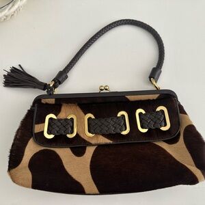Adrienne Vittadini Genuine Cow Hide kiss lock handbag